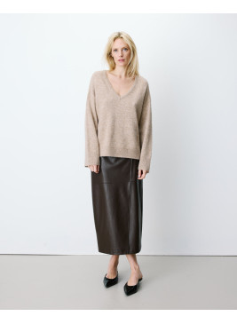 Jersey de cuello pico Salvador de lurex  de mujer