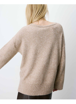 Jersey de cuello pico Salvador de lurex  de mujer