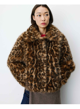 Chaquetón leopardo Alva de piel sintética