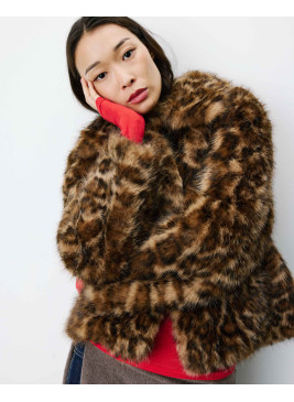 Chaquetón leopardo Alva de piel sintética
