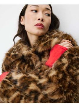 Chaquetón leopardo Alva de piel sintética