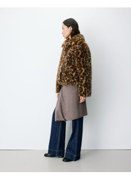 Chaquetón leopardo Alva de piel sintética