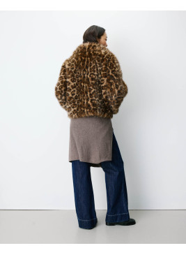 Chaquetón leopardo Alva de piel sintética