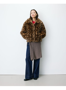 Chaquetón leopardo Alva de piel sintética
