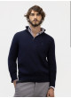 El Ganso Jersey básico cuello camionero marino  azul 260016