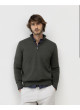 El Ganso Jersey básico cuello camionero verde oscuro 260014