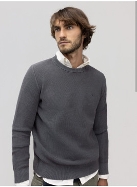 Jersey El Ganso estructura garment dyed gris 260085