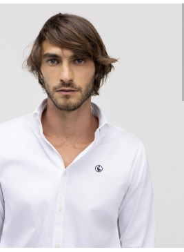 Camisa EL GANSO garment dyed botton down blanca 260043