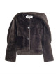 Chaqueta reversible marrón corto con bufanda extraible de mujer