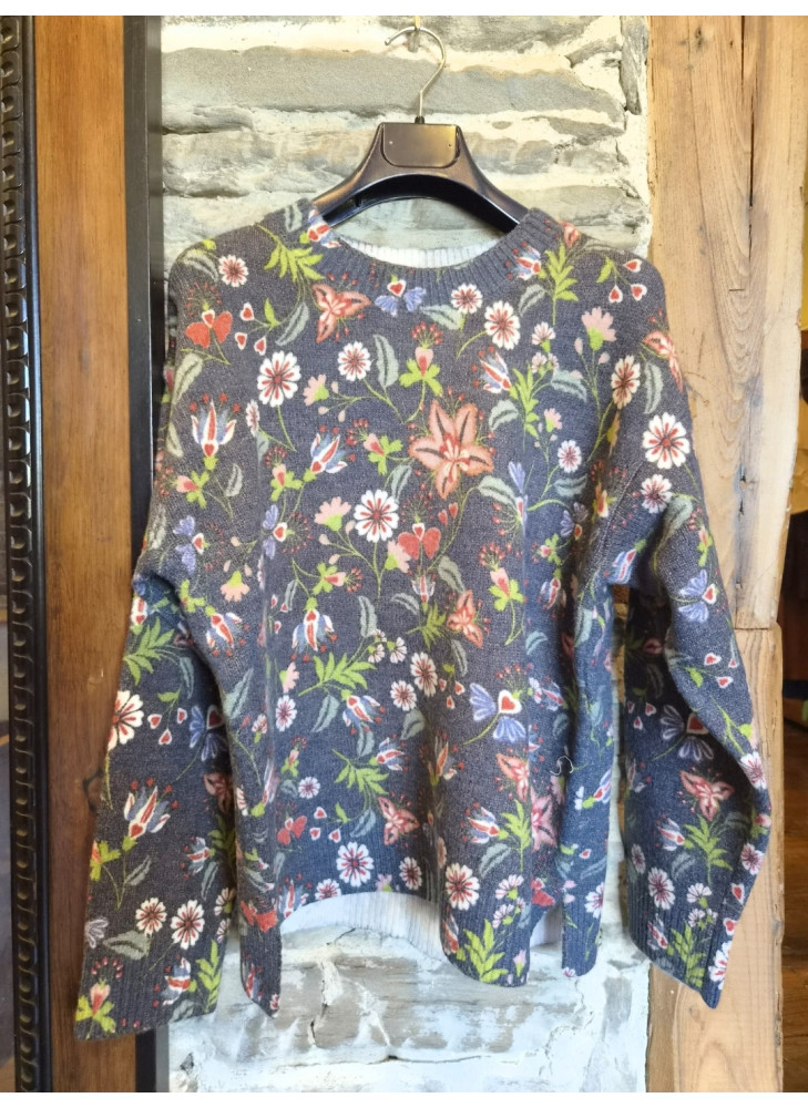 Jersey con estampado de flores de mujer f2