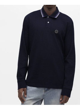Polo Armani Exchange azul de manga larga de hombre XM003427