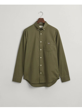Camisa GANT verde hombre algodón regular fit
