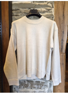 Jersey crudo de cuello redondo con aberturas laterales Cr14